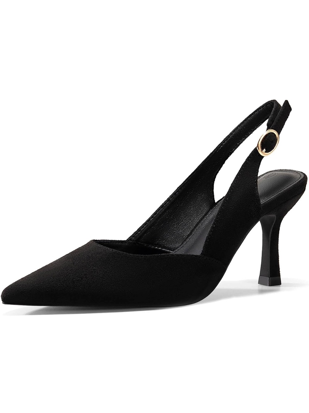 Black Pointed Slingback Heels